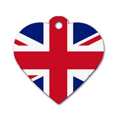 Uk Flag Dog Tag Heart (one Side) by FlagGallery