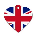 UK Flag Dog Tag Heart (One Side) Front