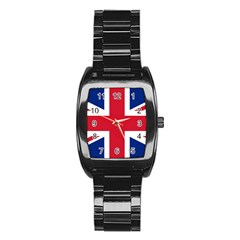 Uk Flag Stainless Steel Barrel Watch by FlagGallery