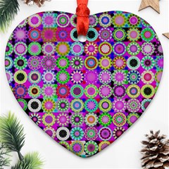 Design Circles Circular Background Ornament (heart) by Simbadda