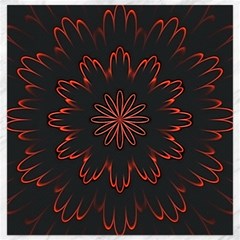 Abstract Glowing Flower Petal Pattern Red Circle Art Illustration Design Symmetry Digital Fantasy Canvas 16  X 16  by Vaneshart