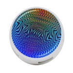 Abstract Circles Lines Colorful 4-Port USB Hub (One Side) Front