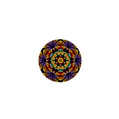 Geometric Pattern Kaleidoscope Art Mirror Image Mosaic 1  Mini Buttons by Vaneshart