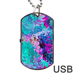 Background Texture Pattern Dog Tag Usb Flash (two Sides) by Vaneshart