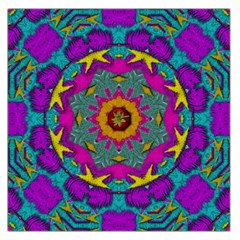 Fern  Mandala  In Strawberry Decorative Style Large Satin Scarf (square) by pepitasart
