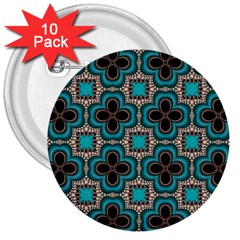Seamless Wallpaper Pattern 3  Buttons (10 Pack)  by Vaneshart