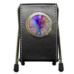Rays Colorful Laser Ray Light Pen Holder Desk Clock by Bajindul