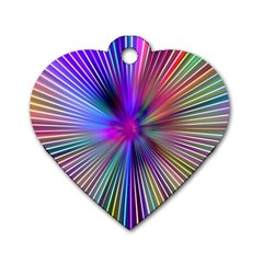 Rays Colorful Laser Ray Light Dog Tag Heart (two Sides) by Bajindul