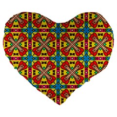 Seamless Large 19  Premium Flano Heart Shape Cushions by Sobalvarro
