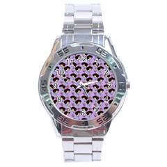 Redhead Girl Pattern Lilac Stainless Steel Analogue Watch by snowwhitegirl