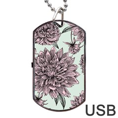 Flowers Dog Tag Usb Flash (one Side) by Sobalvarro