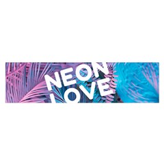Neon Love Back Neon Love Front Satin Scarf (oblong) by Lovemore