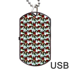 Vintage Hippie Girl Pattern Blue Dog Tag Usb Flash (two Sides) by snowwhitegirl