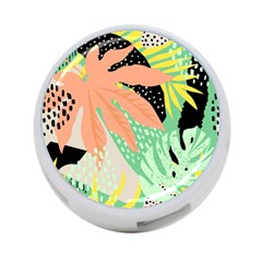 Abstract Seamless Pattern With Tropical Leaves Hand Draw Texture Vector 4-port Usb Hub (one Side) by Vaneshart