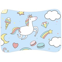 Unicorn Seamless Pattern Background Vector Velour Seat Head Rest Cushion by Sobalvarro
