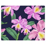 Vector Hand Drawn Orchid Flower Pattern Double Sided Flano Blanket (Medium)  60 x50  Blanket Back