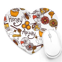 Honey Seamless Pattern Heart Mousepads by Vaneshart