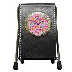 Candy Pattern Pen Holder Desk Clock by Sobalvarro