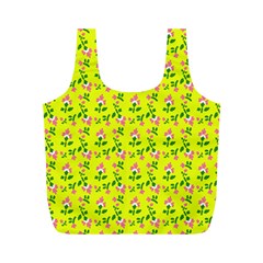 Carnation Pattern Yellow Full Print Recycle Bag (m) by snowwhitegirl