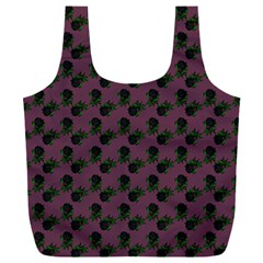 Black Rose Mauve Full Print Recycle Bag (xxl) by snowwhitegirl