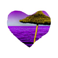 Pop Art Beach Umbrella Standard 16  Premium Flano Heart Shape Cushions by essentialimage