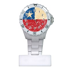 Grunge Flag Of Chile Plastic Nurses Watch by trulycreative