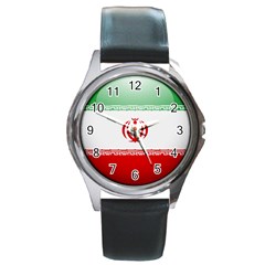 Flag Of Iran Round Metal Watch by trulycreative