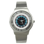 Blue Car Speedometer Stainless Steel Watch Front