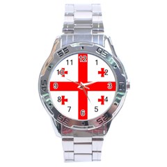 Flag Of Georgia Stainless Steel Analogue Watch by trulycreative