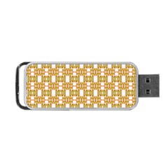 Yellow  White  Abstract Pattern Portable Usb Flash (two Sides) by BrightVibesDesign