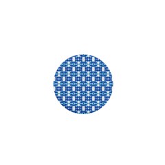 Blue White  Abstract Pattern 1  Mini Buttons by BrightVibesDesign