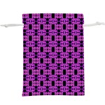 Pink Black Abstract Pattern  Lightweight Drawstring Pouch (XL) Front