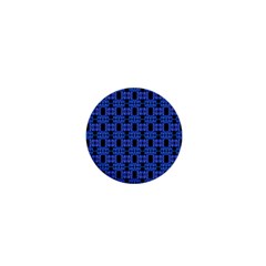 Blue Black Abstract Pattern 1  Mini Buttons by BrightVibesDesign