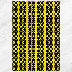 Circles Lines Black Yellow Canvas 12  X 18  by BrightVibesDesign