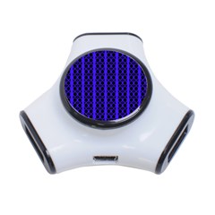 Circles Lines Black Blue 3-port Usb Hub by BrightVibesDesign