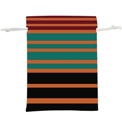 Black Stripes Orange Brown Teal  Lightweight Drawstring Pouch (xl) by BrightVibesDesign