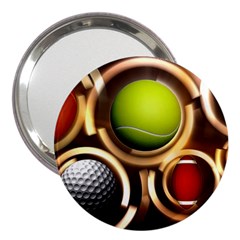Sport Ball Tennis Golf Football 3  Handbag Mirrors by HermanTelo