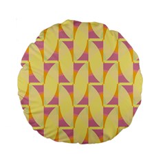 Yellow Pink Standard 15  Premium Round Cushions by HermanTelo