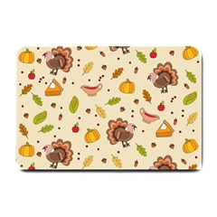 Thanksgiving Turkey Pattern Small Doormat  by Valentinaart