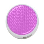 Background Polka Pink 4-Port USB Hub (Two Sides) Front