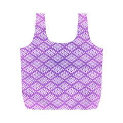 Pattern Texture Geometric Purple Full Print Recycle Bag (m) by Mariart