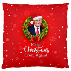Make Christmas Great Again With Trump Face Maga Large Cushion Case (two Sides) by snek