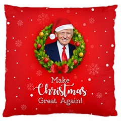 Make Christmas Great Again With Trump Face Maga Large Flano Cushion Case (two Sides) by snek