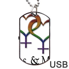 Mrs  And Mrs  Dog Tag Usb Flash (two Sides) by LiveLoudGraphics