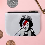 Banksy graffiti UK England God Save the Queen Elisabeth with David Bowie rockband face makeup Ziggy Stardust Mini Coin Purse Back