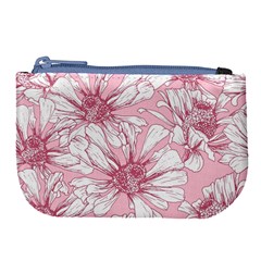 Pink Flowers Large Coin Purse by Sobalvarro