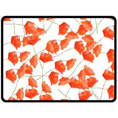 Pattern Coquelicots  Double Sided Fleece Blanket (large)  by kcreatif