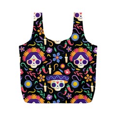 Dia De Los Muertos Full Print Recycle Bag (m) by Sobalvarro