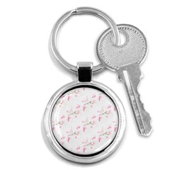 Pattern Orchidée Fleurs Key Chain (round) by kcreatif