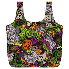 Halloween Doodle Vector Seamless Pattern Full Print Recycle Bag (xl) by Sobalvarro